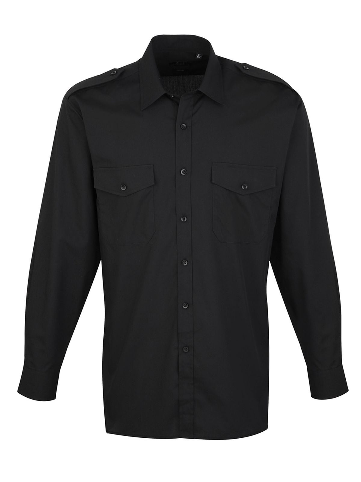 Long Sleeve Pilot Shirt Herren Hemd / Bluse – Premier – Farbe Schwarz – individuell veredelbar