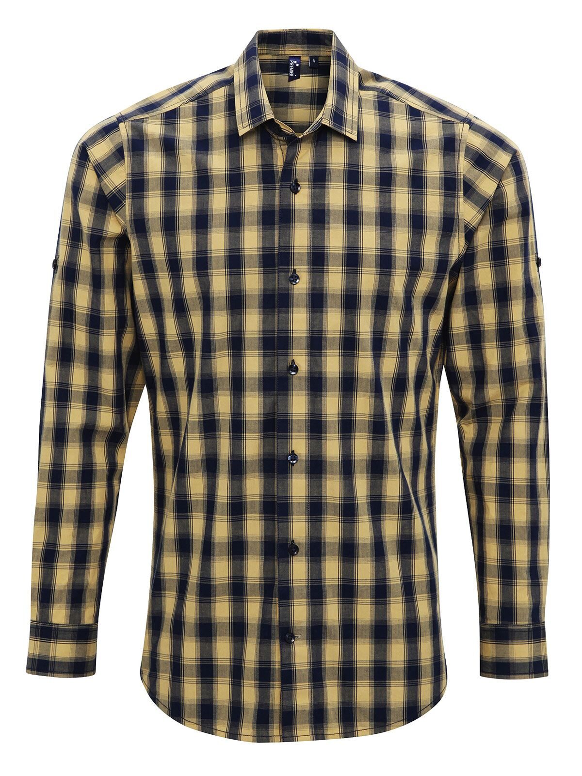 LSL 'Mulligan' Check Cotton Bar Shirt Herren Hemd / Bluse – Premier – Farbe camel/navy – individuell veredelbar