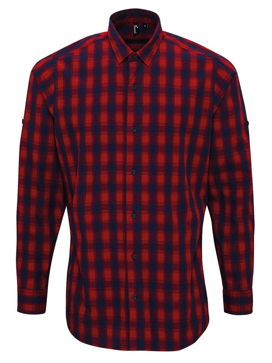 LSL 'Mulligan' Check Cotton Bar Shirt Herren Hemd / Bluse – Premier – Farbe red/navy – individuell veredelbar