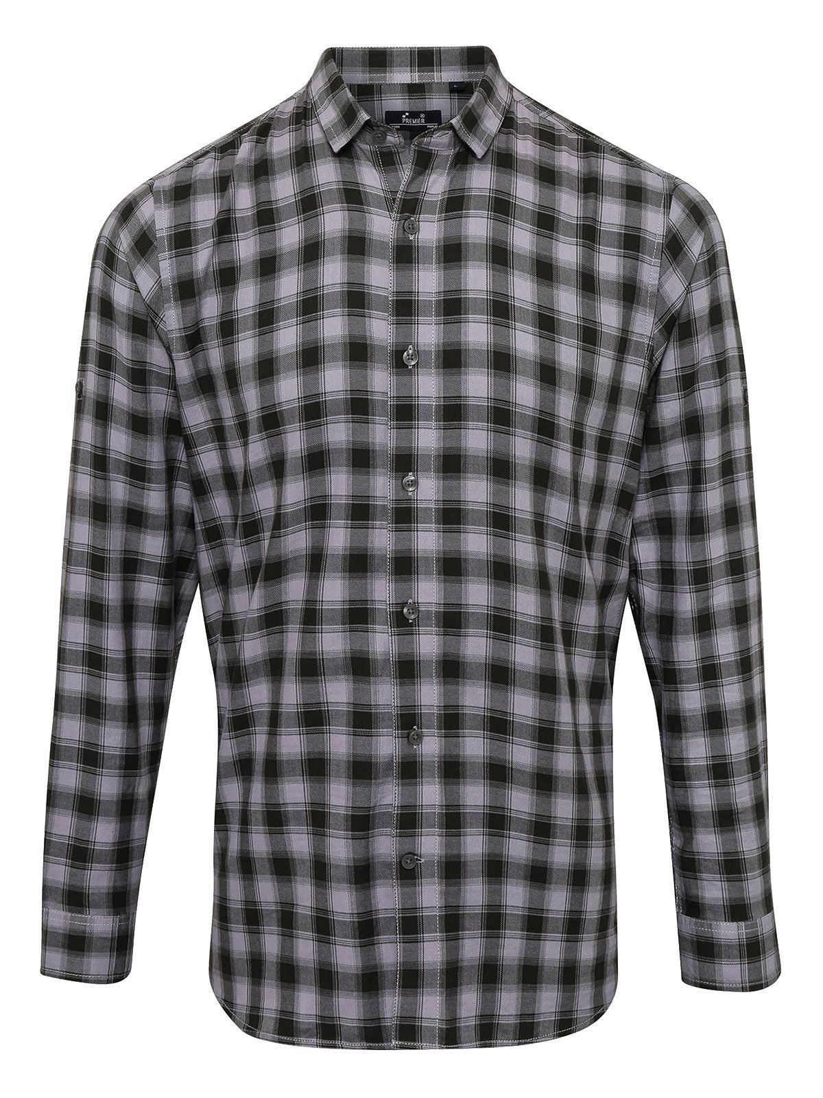 LSL 'Mulligan' Check Cotton Bar Shirt Herren Hemd / Bluse – Premier – Farbe steel/black – individuell veredelbar