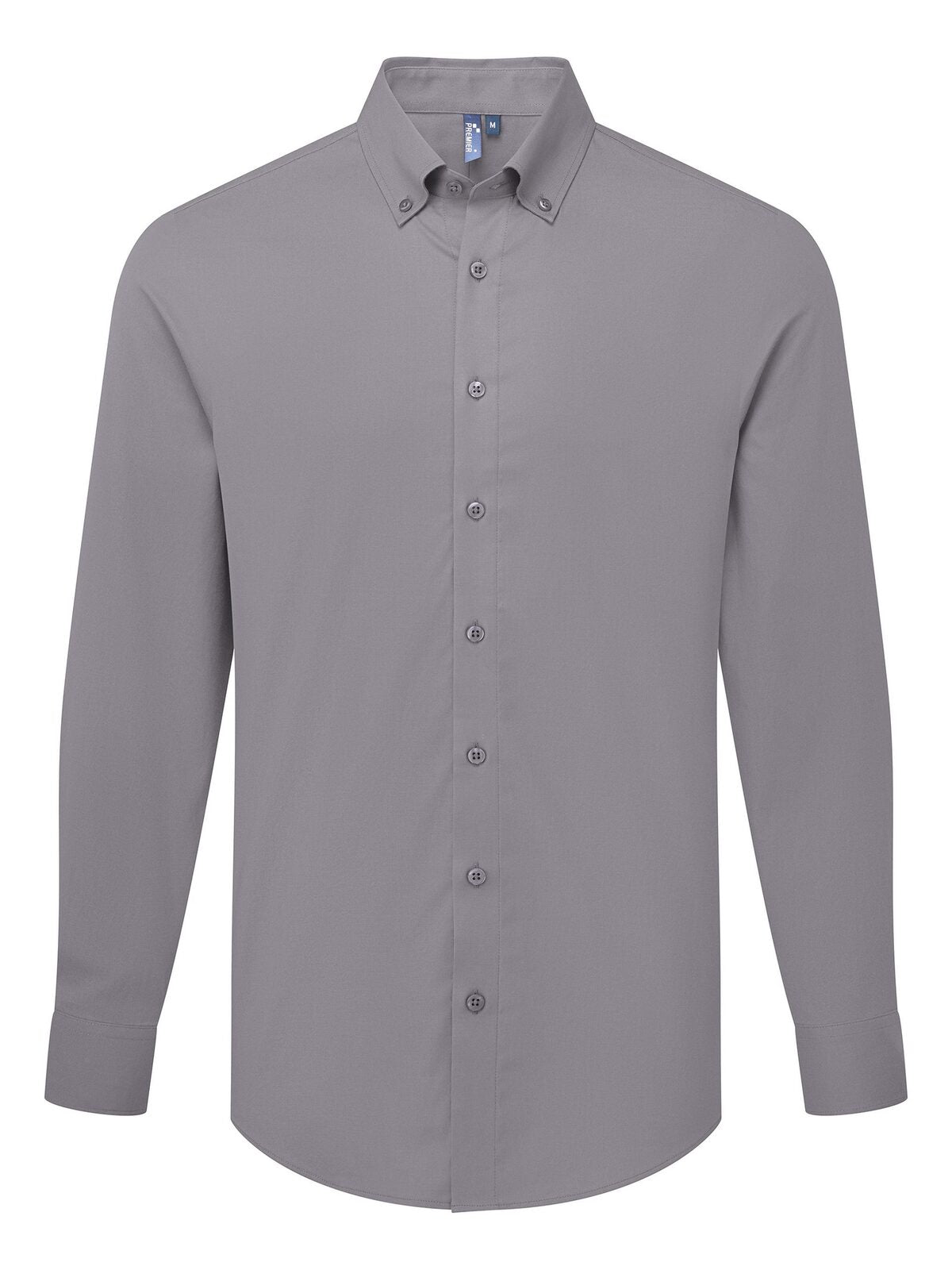 Camicia uomo Oxford 'Supreme' LS Herren Hemd / Bluse – Premier – Farbe steel – individuell veredelbar