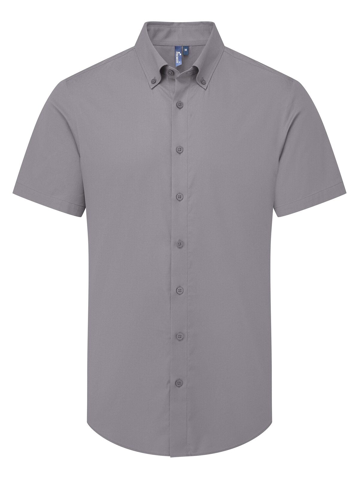 Camicia uomo Oxford 'Supreme' SS Herren Hemd / Bluse – Premier – Farbe steel – individuell veredelbar