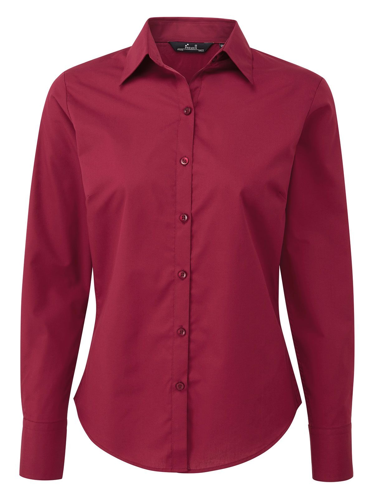 Poplin Long Sleeve Blouse Hemd / Bluse – Premier – Farbe Burgundy – individuell veredelbar
