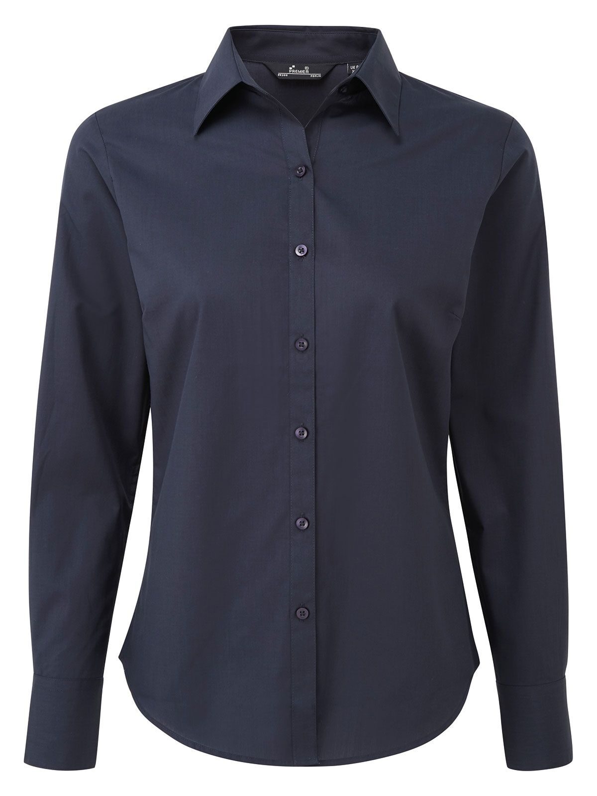 Poplin Long Sleeve Blouse Hemd / Bluse – Premier – Farbe Navy – individuell veredelbar