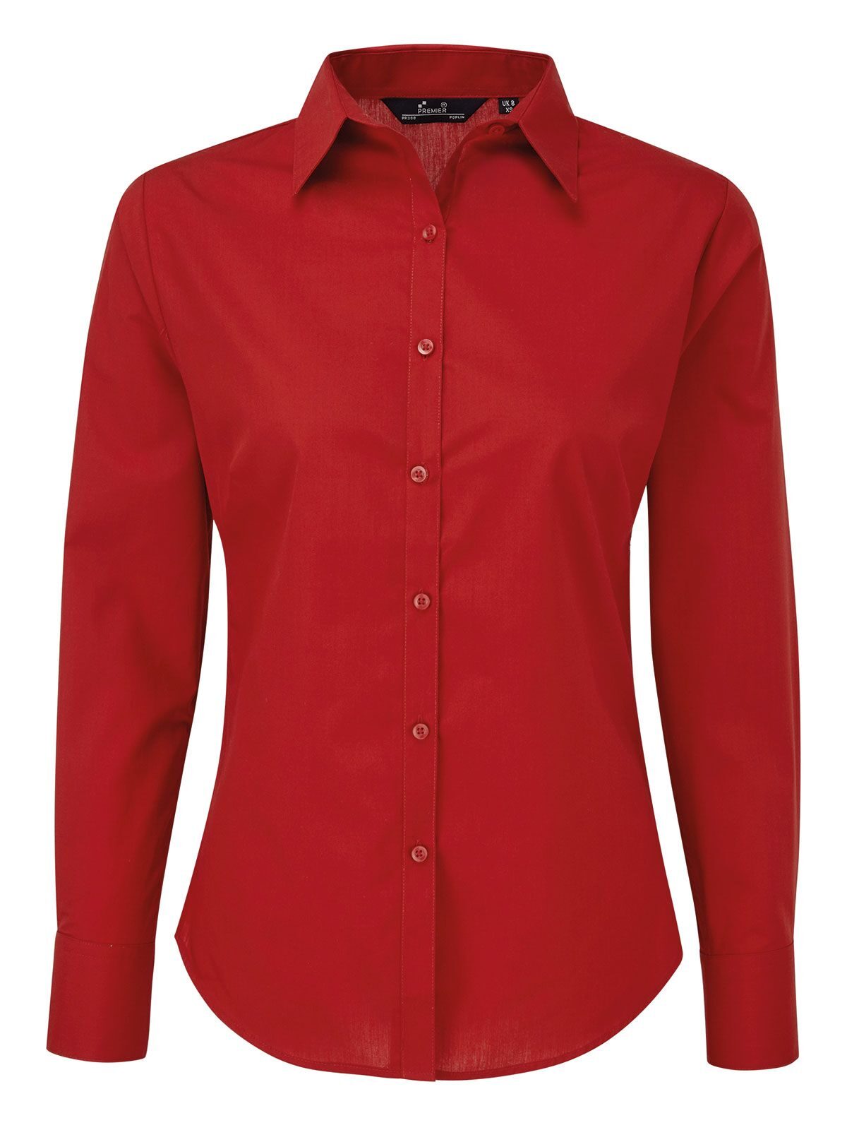 Poplin Long Sleeve Blouse Hemd / Bluse – Premier – Farbe Rot – individuell veredelbar