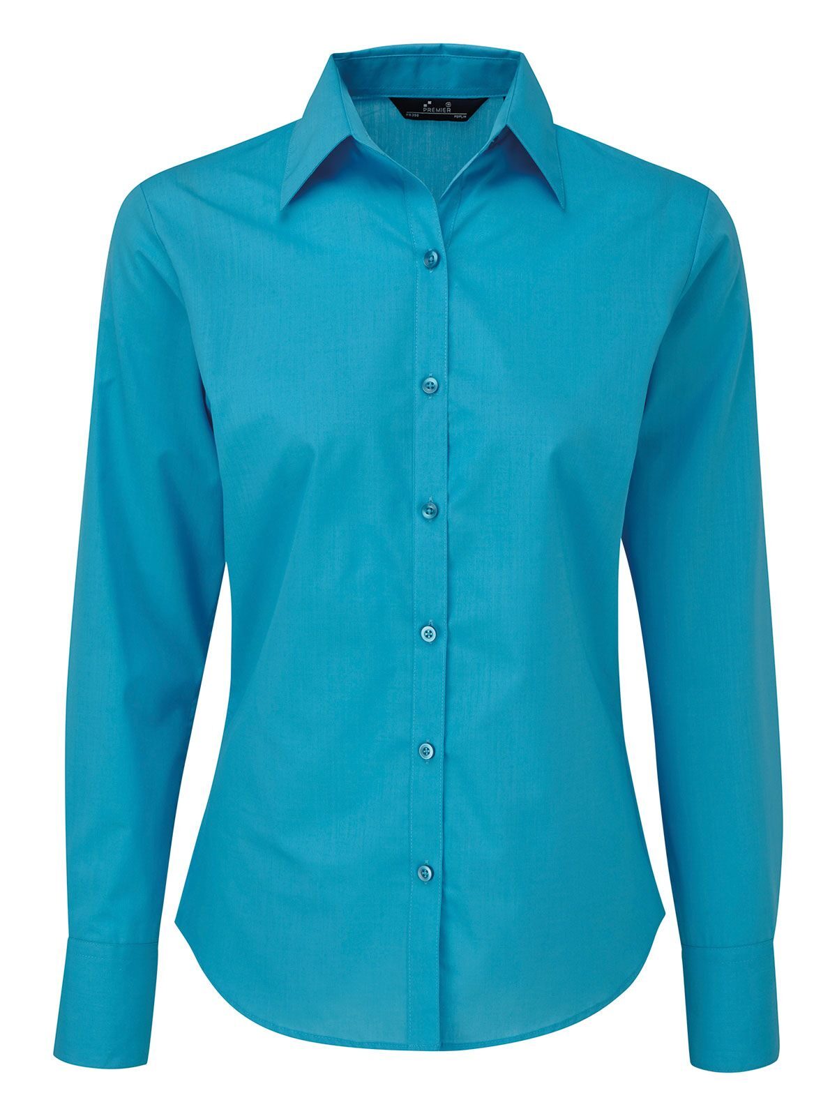 Poplin Long Sleeve Blouse Hemd / Bluse – Premier – Farbe Türkis – individuell veredelbar