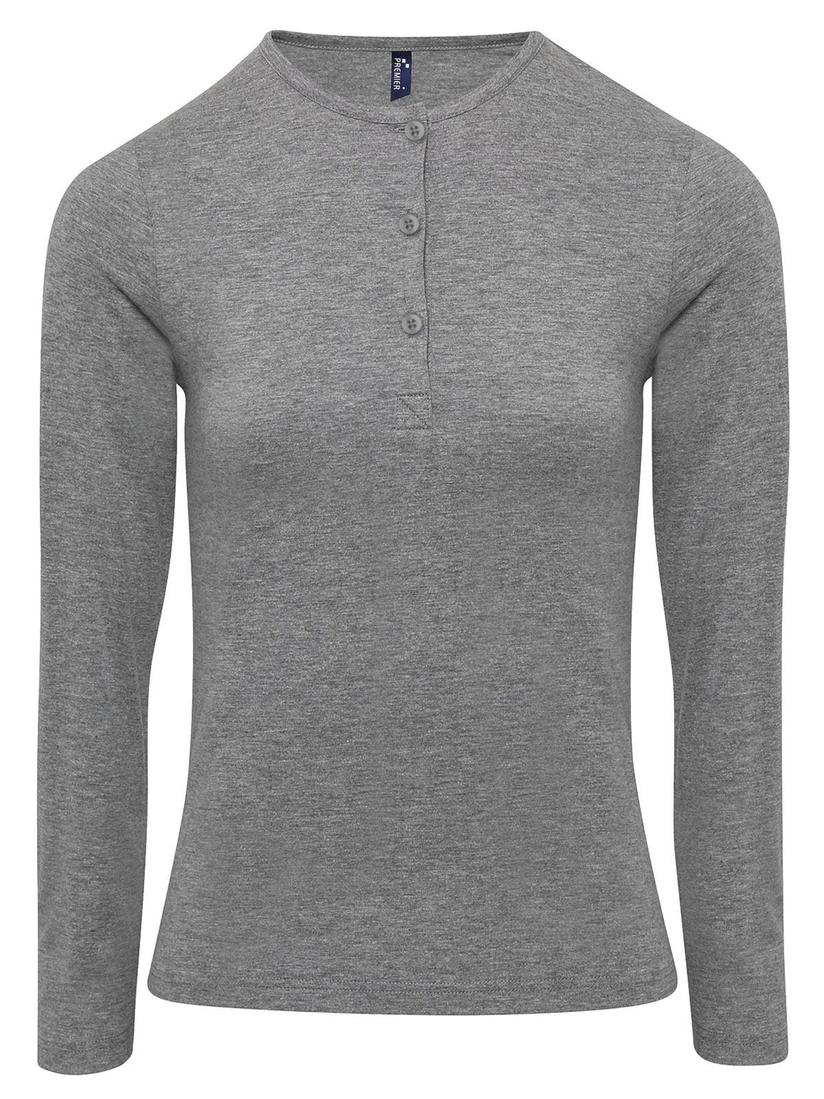 Long John Roll Sleeve Tee Damen T-Shirt – Premier – Farbe grey marl – individuell veredelbar