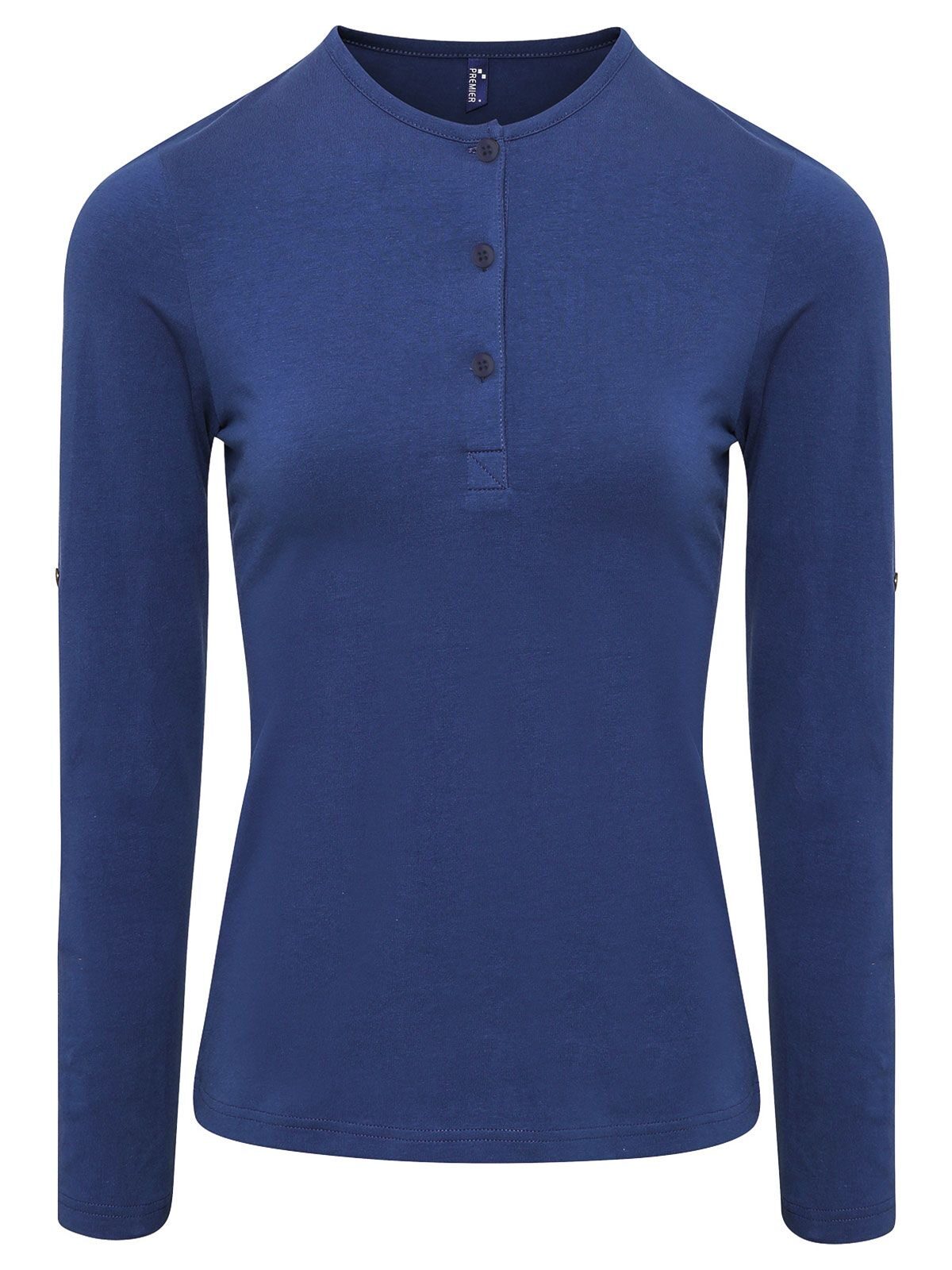 Long John Roll Sleeve Tee Damen T-Shirt – Premier – Farbe indigo – individuell veredelbar