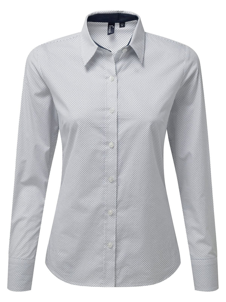 Camicia Denim Pindot a Maniche Lunghe da Donna – Premier
