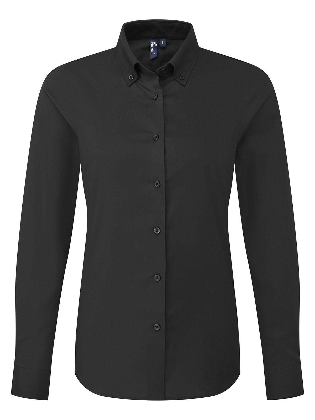 Camicia donna Oxford 'Supreme' LS Damen Hemd / Bluse – Premier – Farbe Schwarz – individuell veredelbar