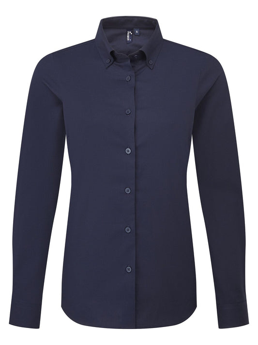 Camicia donna Oxford 'Supreme' LS Damen Hemd / Bluse – Premier – Farbe Navy – individuell veredelbar