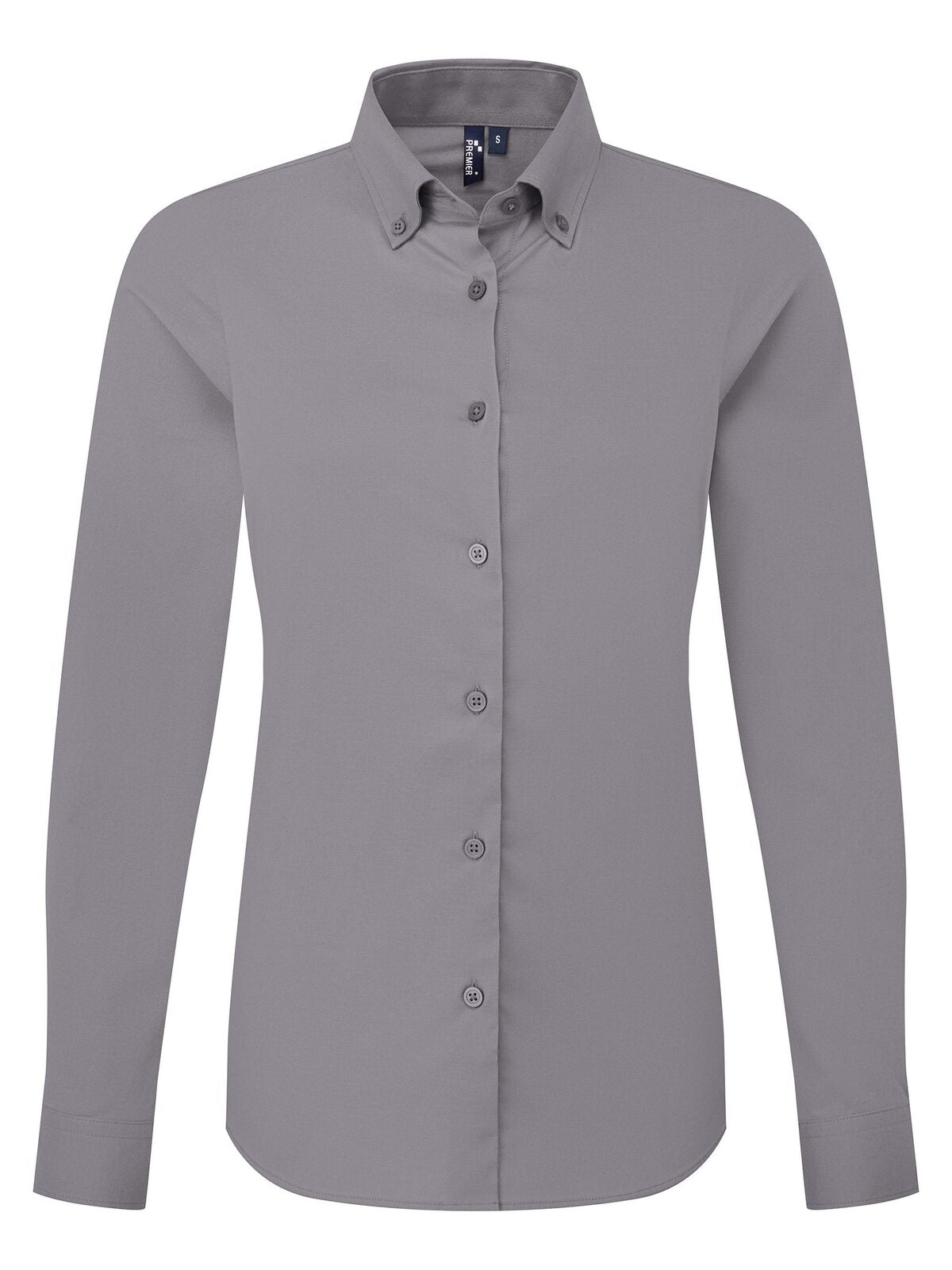 Camicia donna Oxford 'Supreme' LS Damen Hemd / Bluse – Premier – Farbe steel – individuell veredelbar
