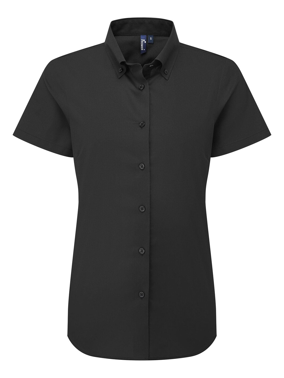 Camicia donna Oxford 'Supreme' SS Damen Hemd / Bluse – Premier – Farbe Schwarz – individuell veredelbar