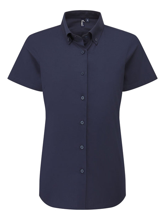 Camicia donna Oxford 'Supreme' SS Damen Hemd / Bluse – Premier – Farbe Navy – individuell veredelbar