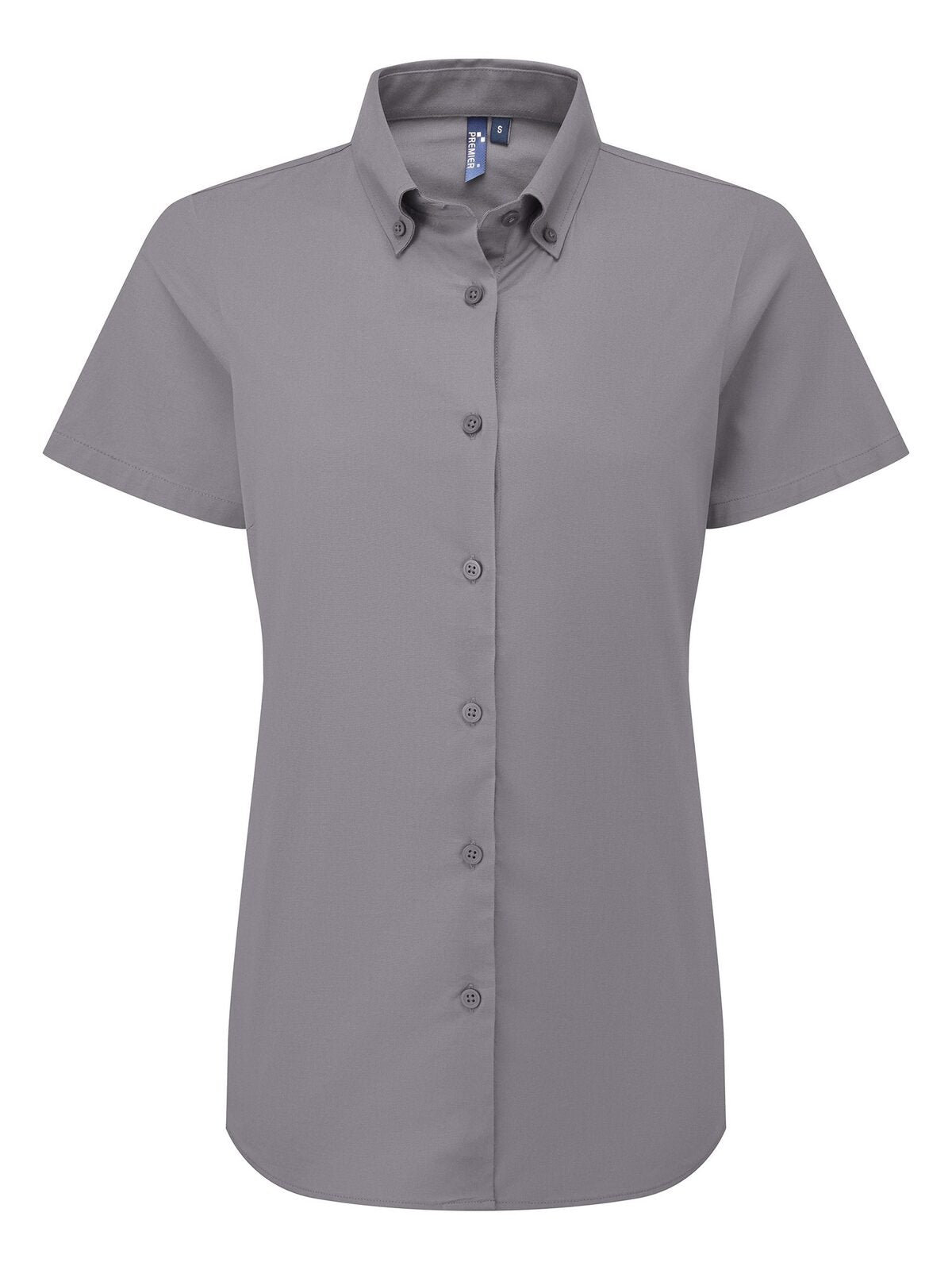 Camicia donna Oxford 'Supreme' SS Damen Hemd / Bluse – Premier – Farbe steel – individuell veredelbar