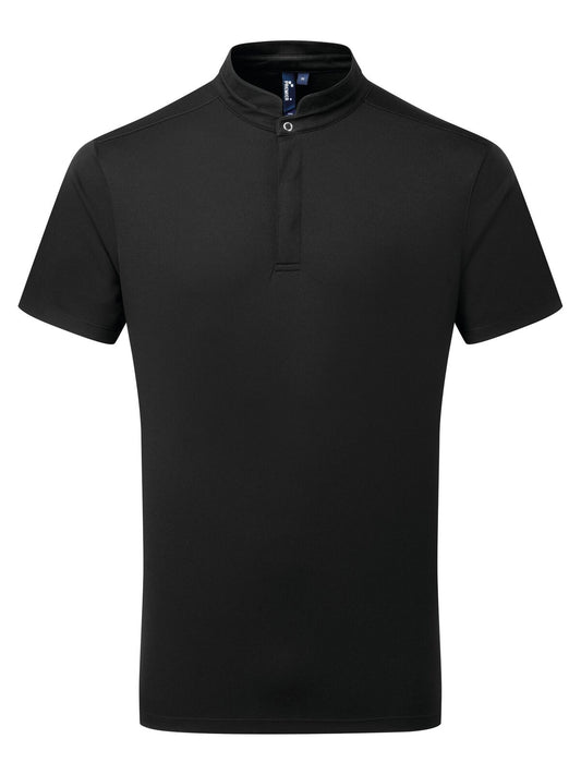 Maglia da chef Coolchecker 'Essential' SS Schürze / Kasack – Premier – Farbe Schwarz – individuell veredelbar