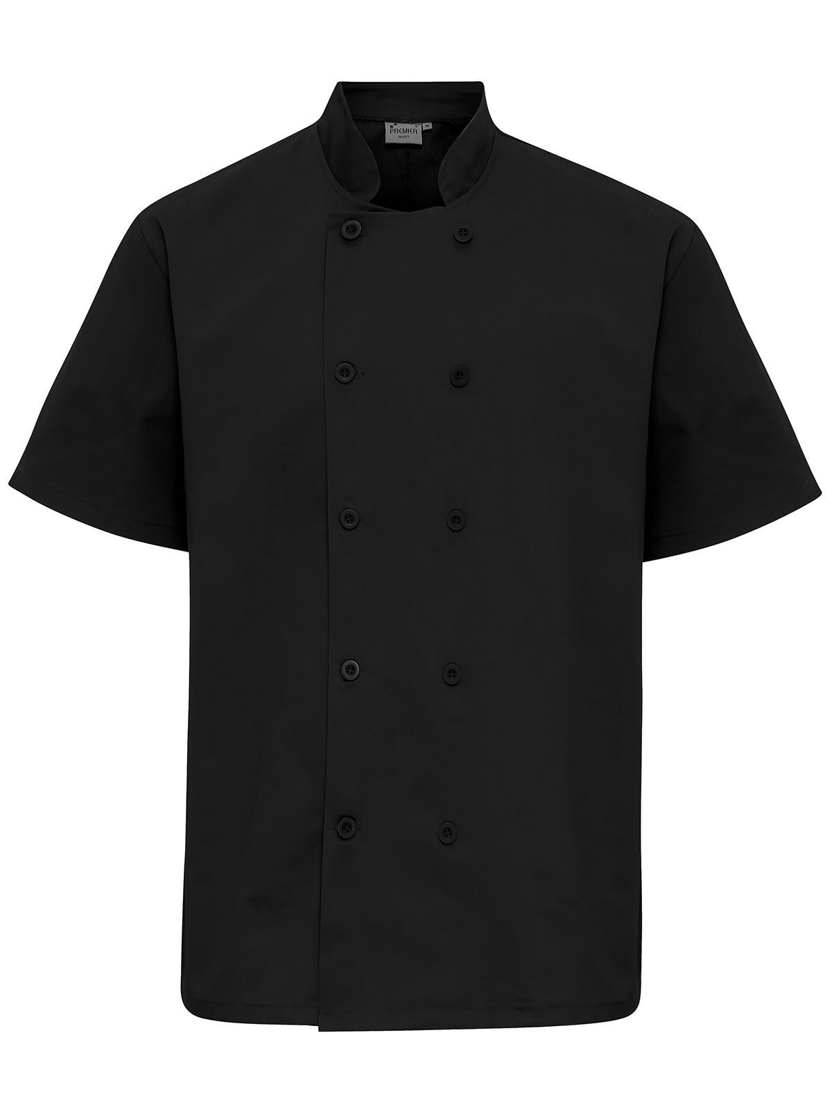 Short Sleeve Chef's Jacket Unisex Schürze / Kasack – Premier – Farbe Schwarz – individuell veredelbar