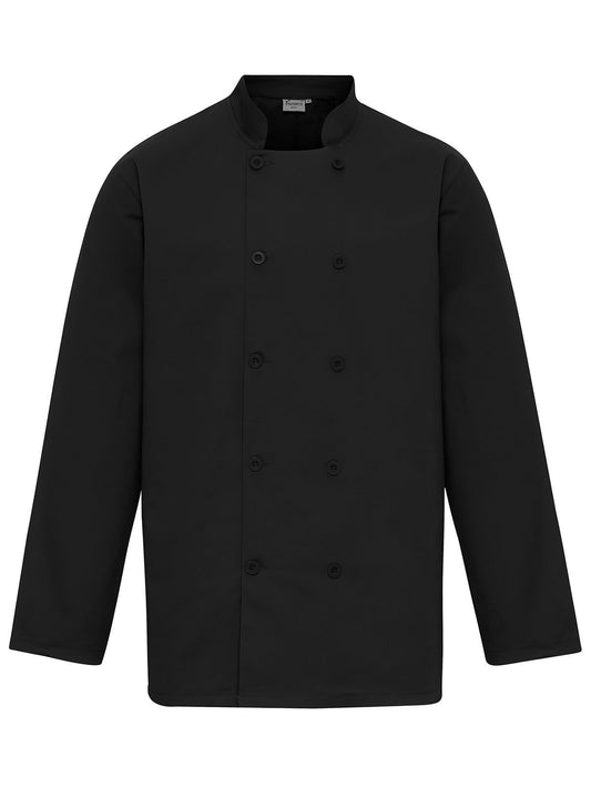 Long Sleeve Chef''s Jacket Unisex Schürze / Kasack – Premier – Farbe Schwarz – individuell veredelbar