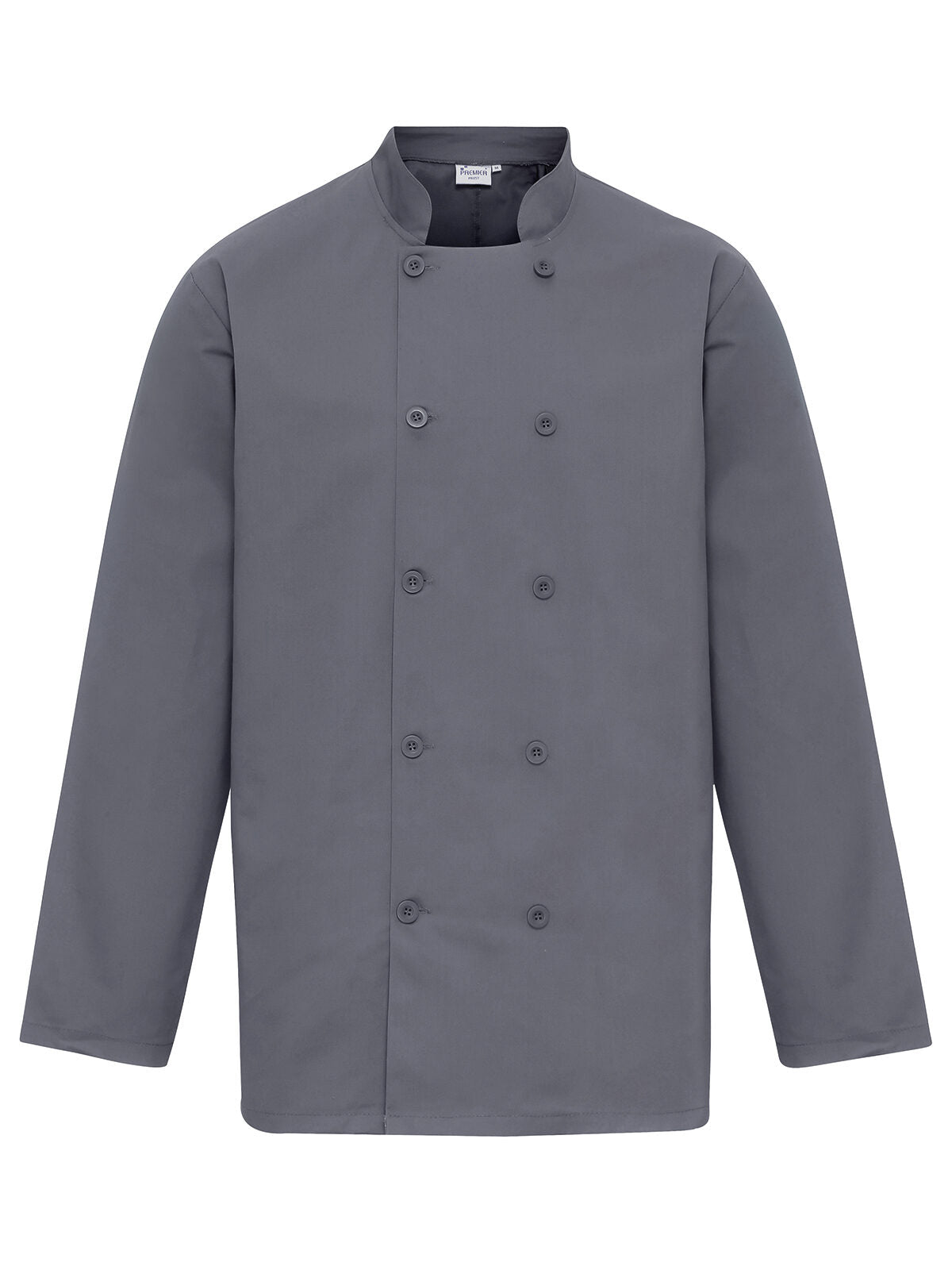 Long Sleeve Chef''s Jacket Unisex Schürze / Kasack – Premier – Farbe steel – individuell veredelbar