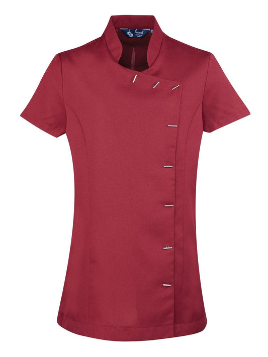 Orchid Beauty And Spa Tunic Herren Schürze / Kasack – Premier – Farbe Burgundy – individuell veredelbar