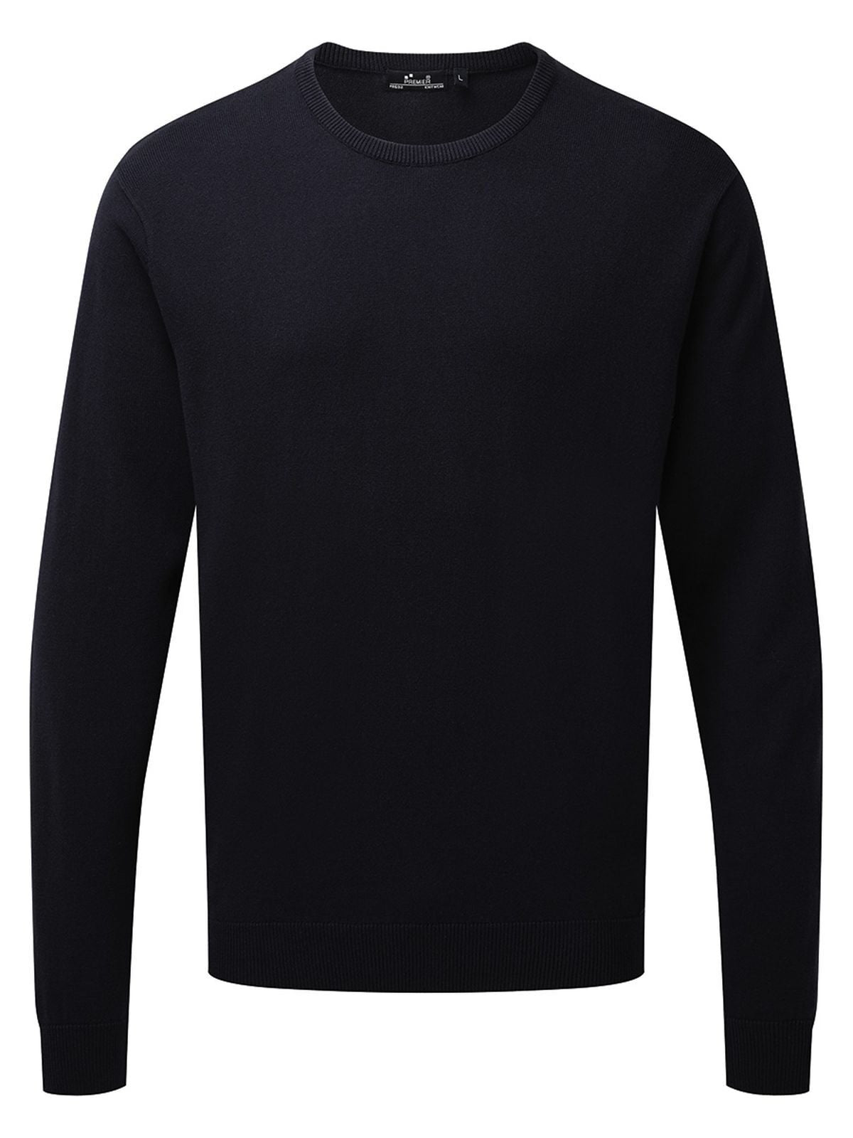 Crew Neck Cotton Rich Knitted Sweater Herren Strick / Weste – Premier – Farbe Navy – individuell veredelbar