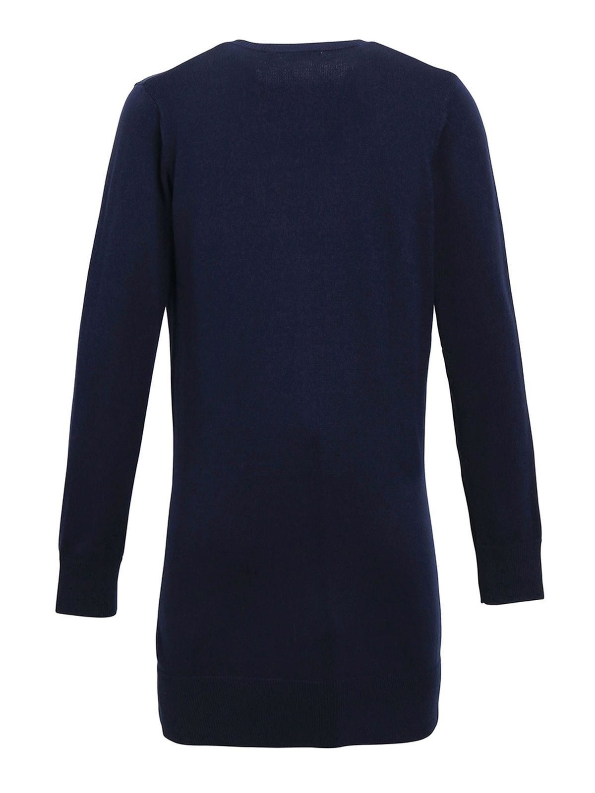 Ladies' Log Length Knitted Cardigan Damen Strick / Weste – Premier – Farbe Navy – individuell veredelbar