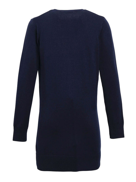 Ladies' Log Length Knitted Cardigan Damen Strick / Weste – Premier – Farbe Navy – individuell veredelbar