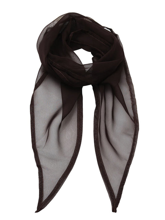 Chiffon Scarf Damen Schal / Handschuhe – Premier – Farbe Braun – individuell veredelbar