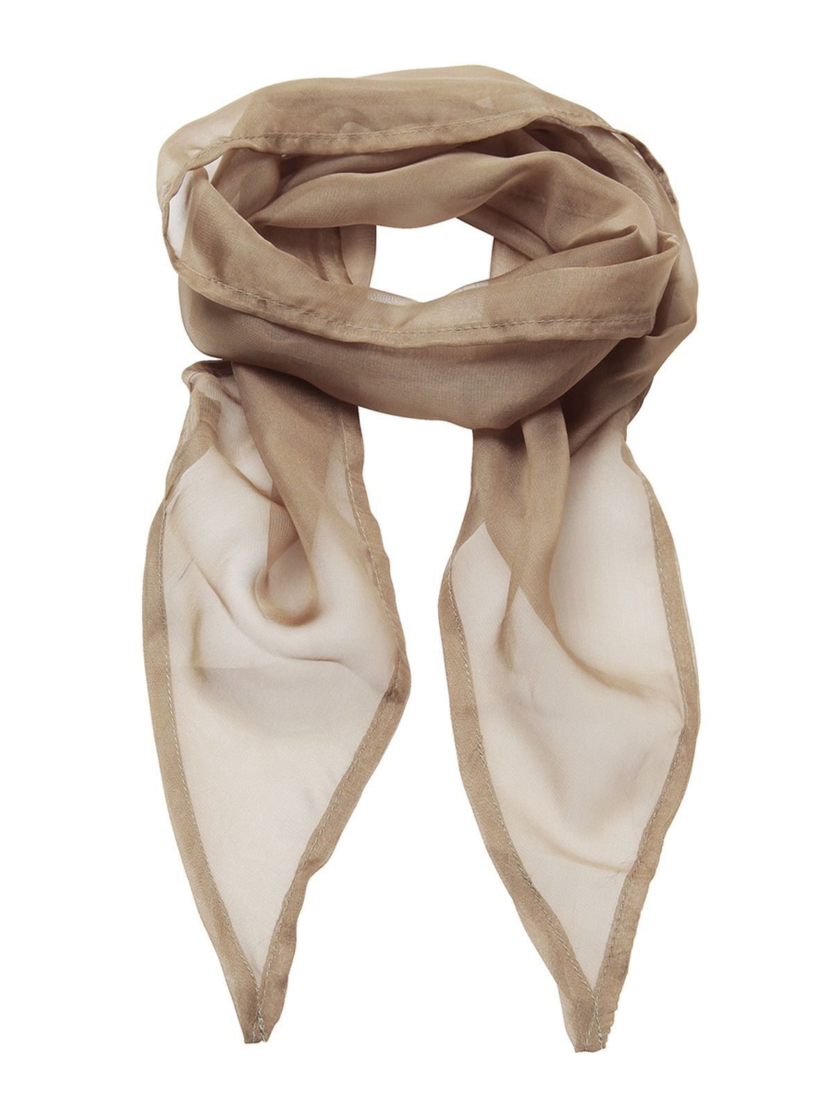 Chiffon Scarf Damen Schal / Handschuhe – Premier – Farbe Khaki – individuell veredelbar