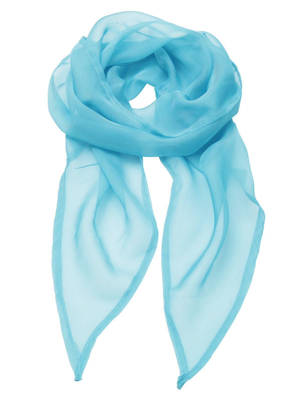 Chiffon Scarf Damen Schal / Handschuhe – Premier – Farbe Türkis – individuell veredelbar