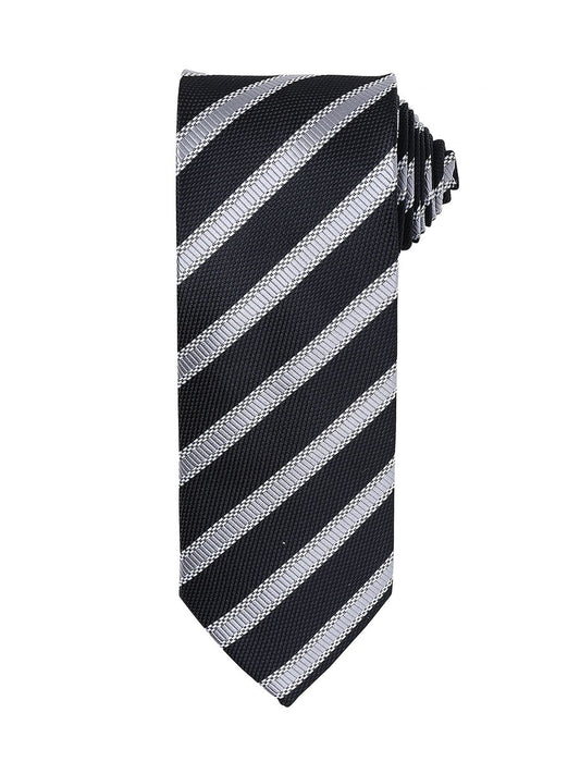 Waffle Stripe Tie Schal / Handschuhe – Premier – Farbe black/dark grey – individuell veredelbar