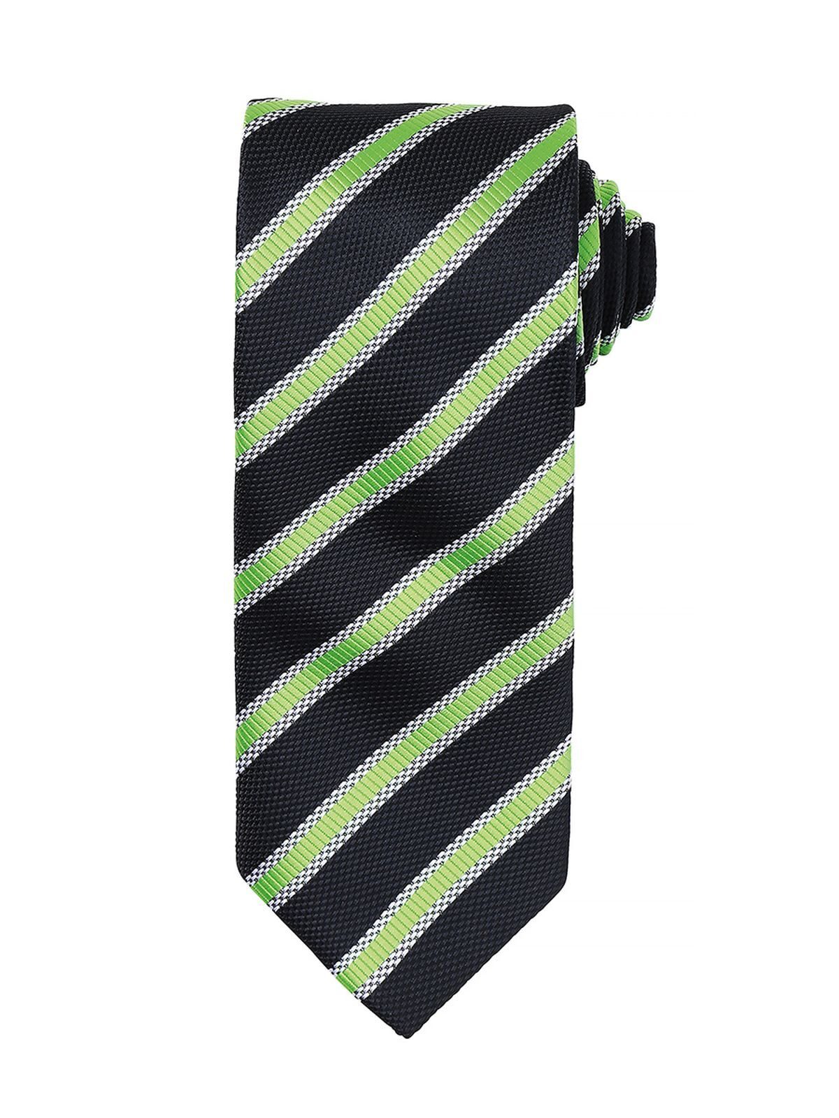 Waffle Stripe Tie Schal / Handschuhe – Premier – Farbe black/lime – individuell veredelbar