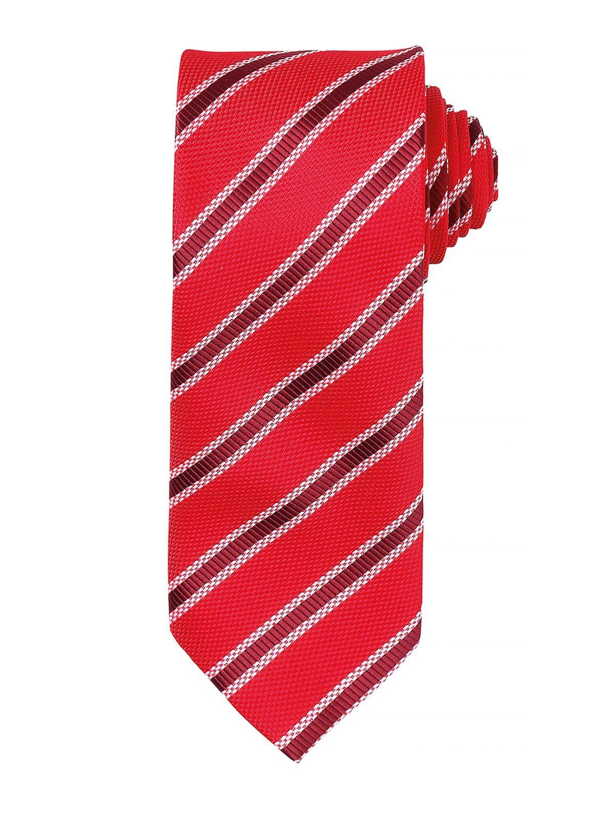 Waffle Stripe Tie Schal / Handschuhe – Premier – Farbe red/burgundy – individuell veredelbar