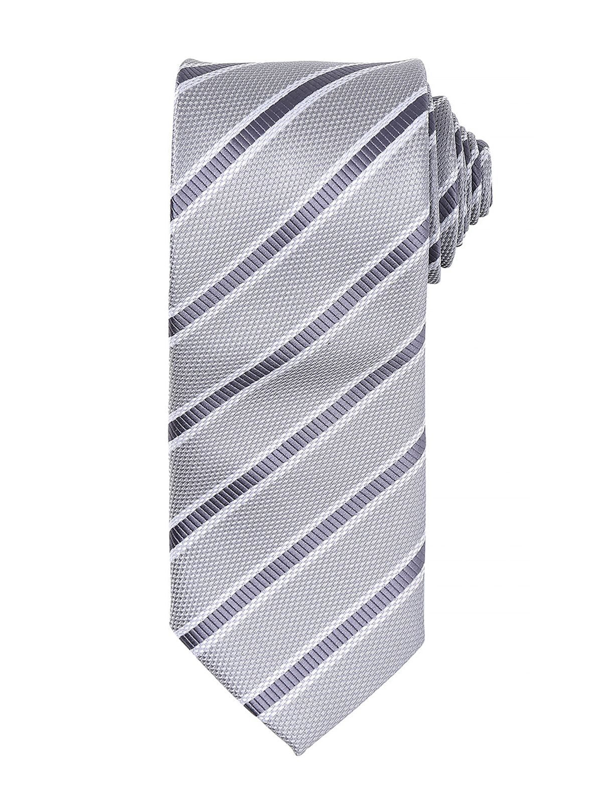Waffle Stripe Tie Schal / Handschuhe – Premier – Farbe silver/dark grey – individuell veredelbar