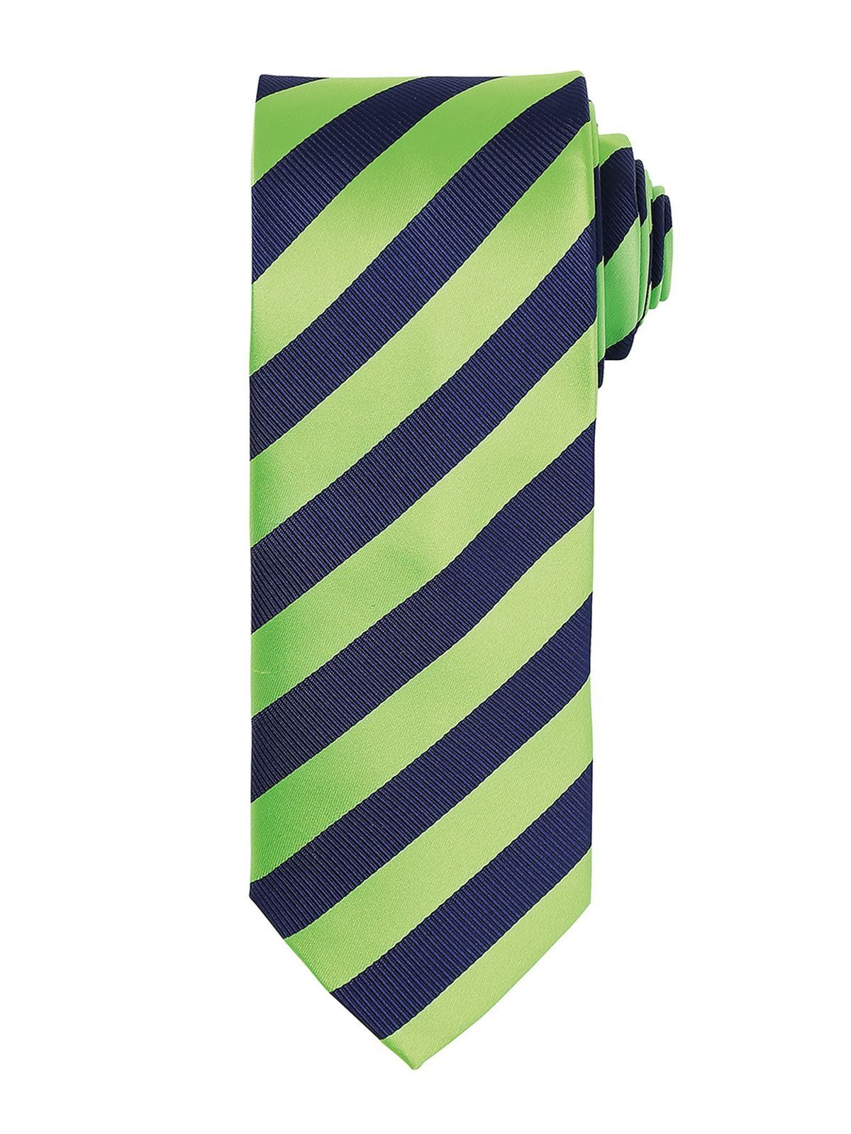 Club Stripe Tie Schal / Handschuhe – Premier – Farbe lime/navy – individuell veredelbar