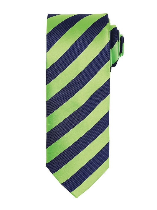Club Stripe Tie Schal / Handschuhe – Premier – Farbe lime/navy – individuell veredelbar