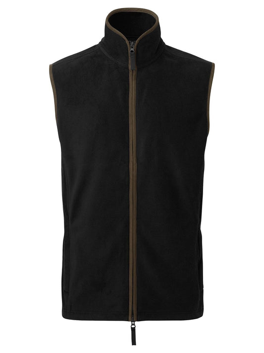 'Artisan' Fleece Gilet Herren – Premier – Farbe black/brown – individuell veredelbar