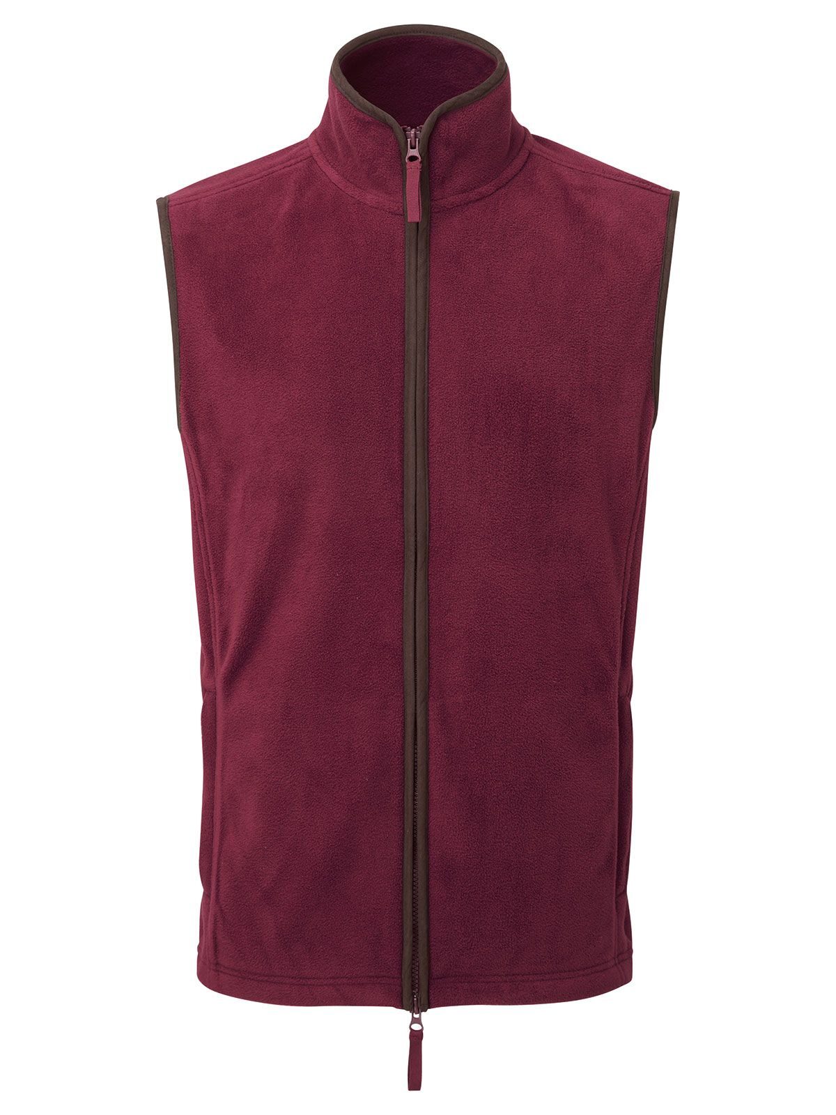 'Artisan' Fleece Gilet Herren – Premier – Farbe burgundy/brown – individuell veredelbar