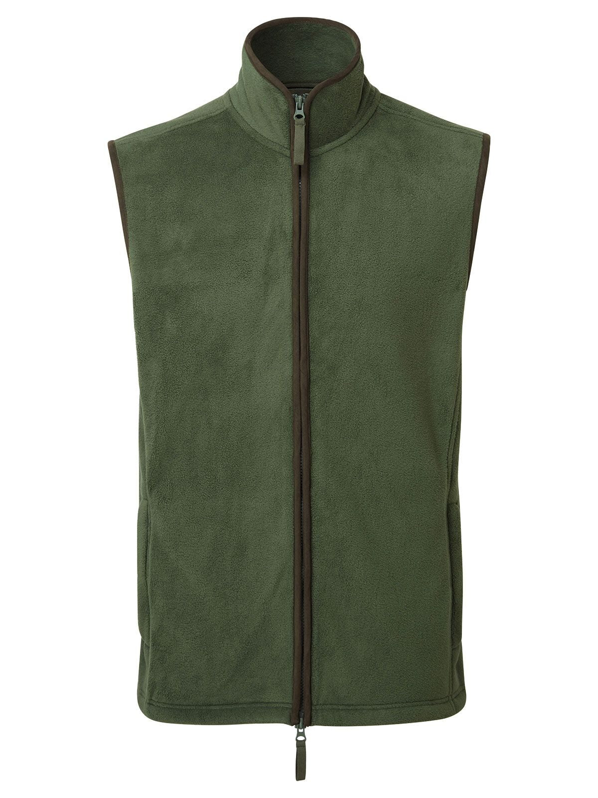 'Artisan' Fleece Gilet Herren – Premier – Farbe moss green/brown – individuell veredelbar
