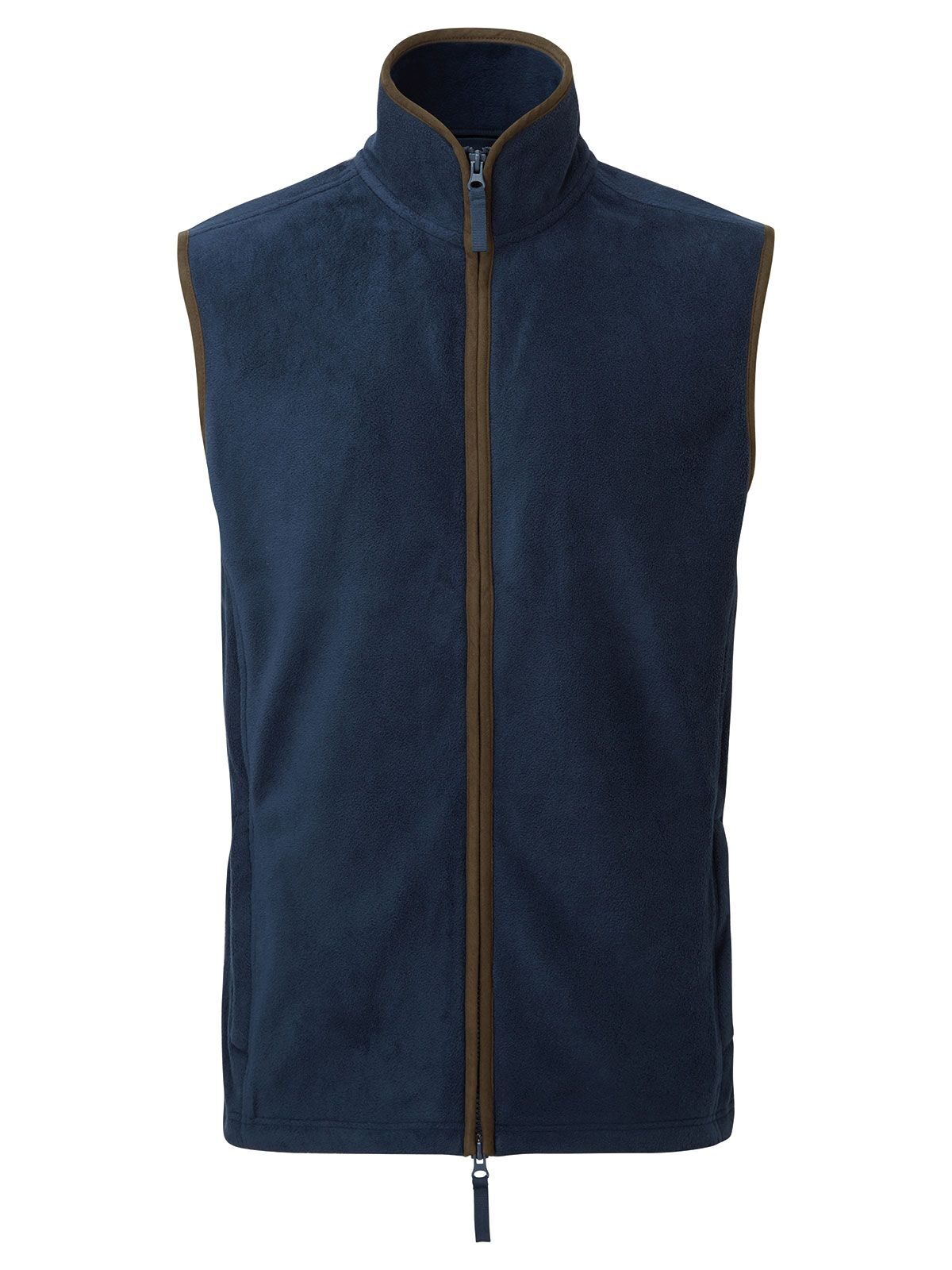 'Artisan' Fleece Gilet Herren – Premier – Farbe navy/brown – individuell veredelbar