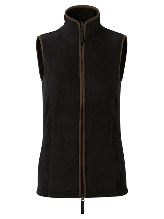 'Artisan' Fleece Gilet Damen – Premier – Farbe black/brown – individuell veredelbar