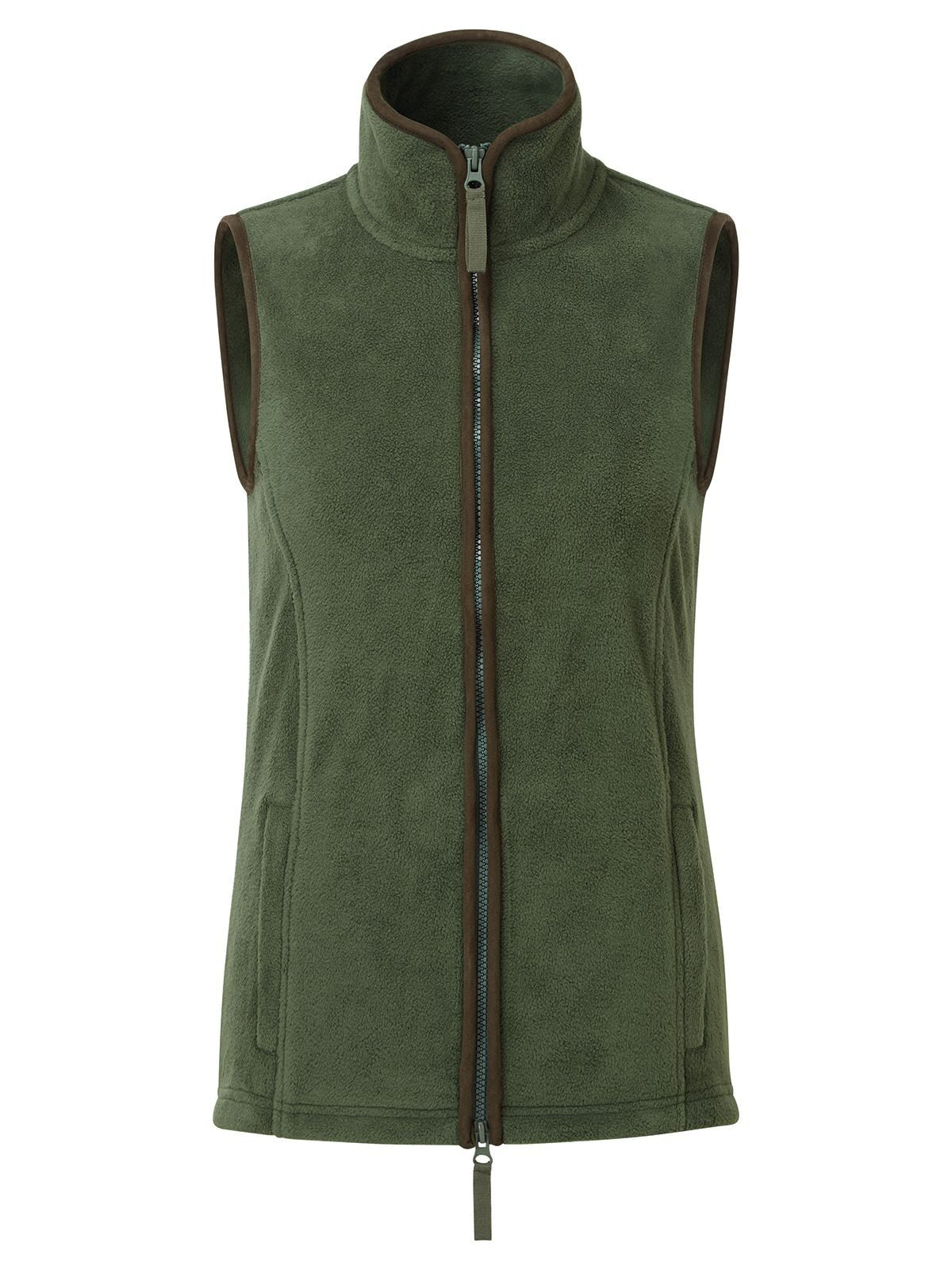 'Artisan' Fleece Gilet Damen – Premier – Farbe moss green/brown – individuell veredelbar