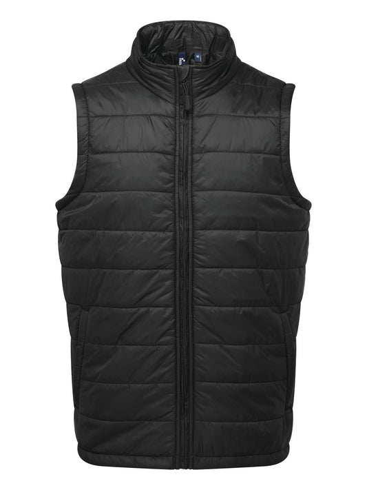 'Recyclight' Padded Gilet Herren Jacke – Premier – Farbe Schwarz – individuell veredelbar
