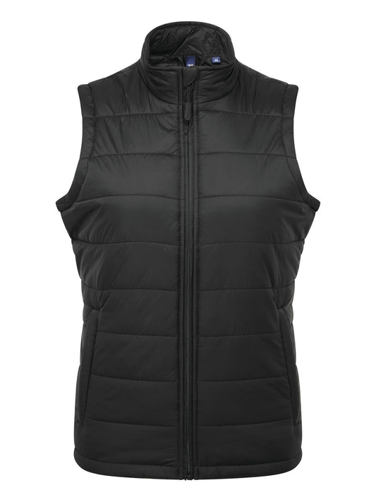 'Recyclight' Padded Gilet Damen Jacke – Premier – Farbe Schwarz – individuell veredelbar