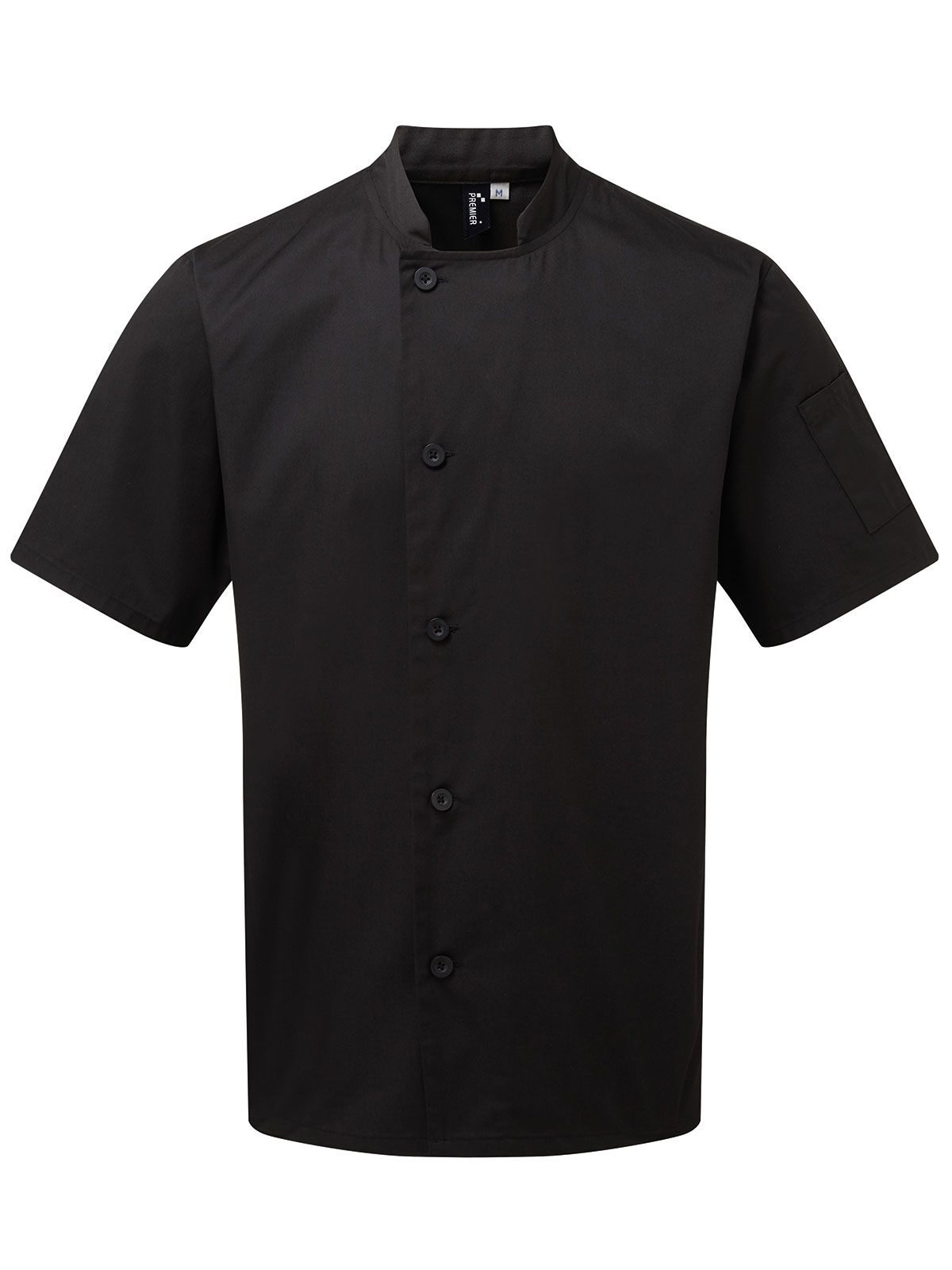 'Essential' Short Sleeve Chef's Jacket Schürze / Kasack – Premier – Farbe Schwarz – individuell veredelbar