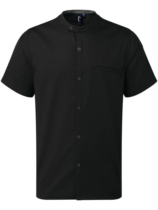 Chef's Recycled Short Sleeve Shirt Schürze / Kasack – Premier – Farbe Schwarz – individuell veredelbar