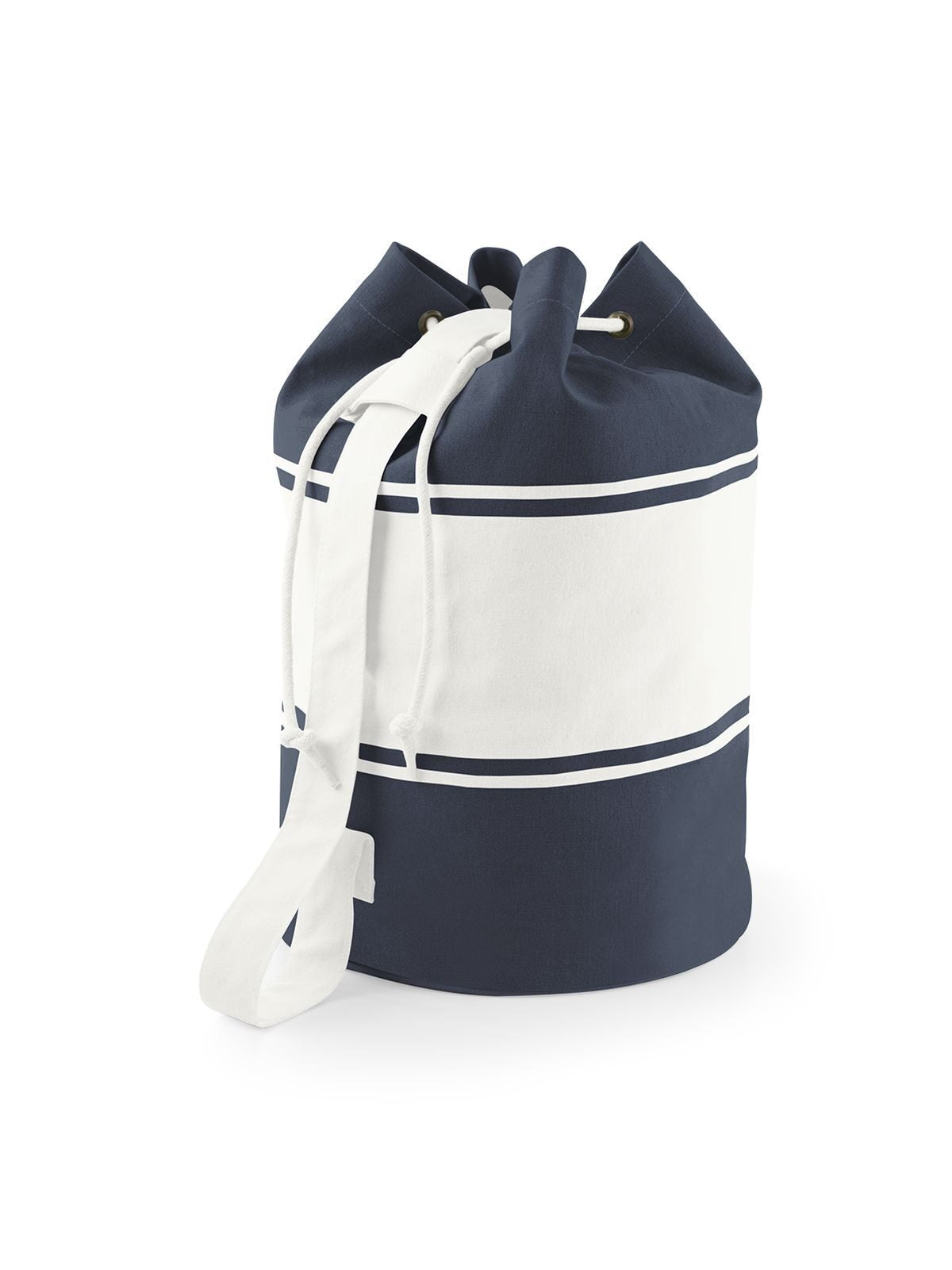 Sacca Mare in canvas Herren Tasche / Rucksack – Quadra – Farbe navy/off white – individuell veredelbar
