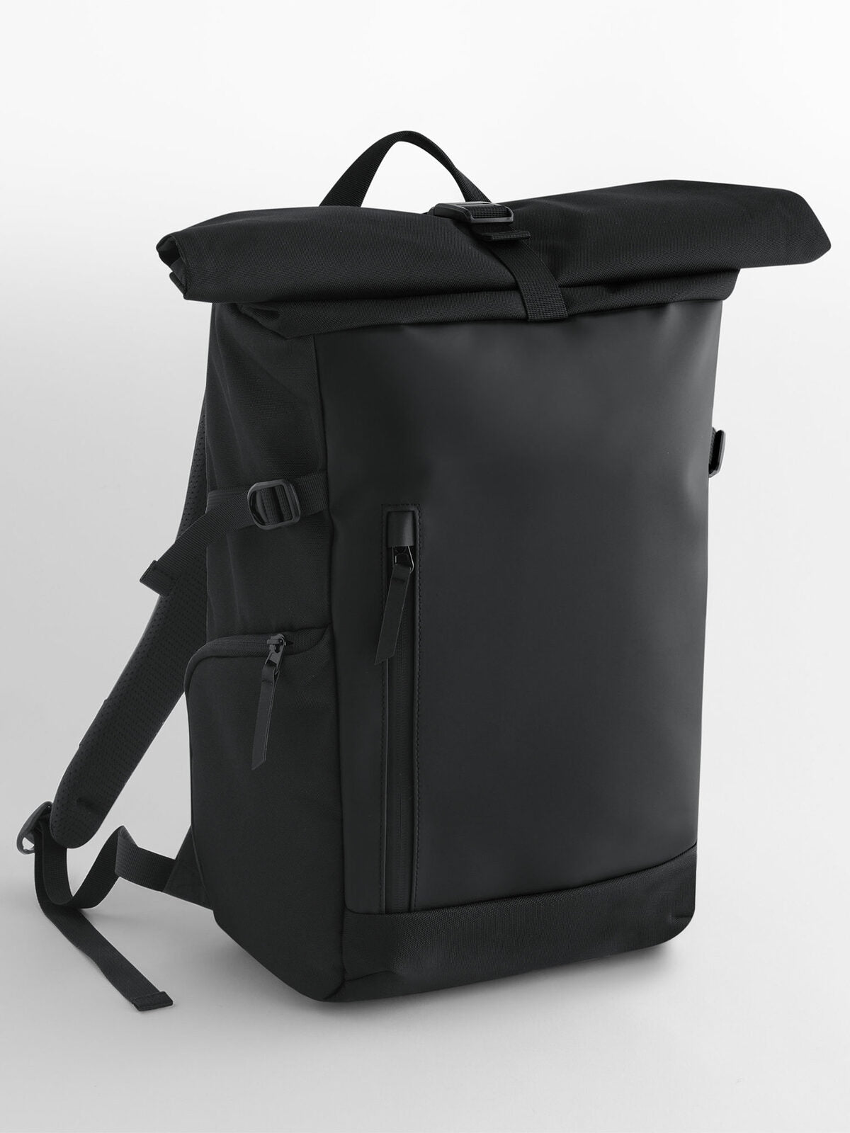 Zürich Roll-Top Backpack Herren Tasche / Rucksack – Quadra – Farbe Schwarz – individuell veredelbar