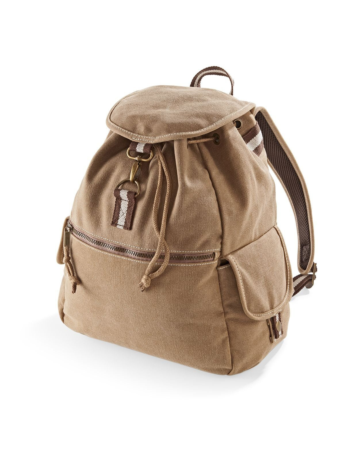 Vintage Canvas Backpack Herren Tasche / Rucksack – Quadra – Farbe sahara – individuell veredelbar