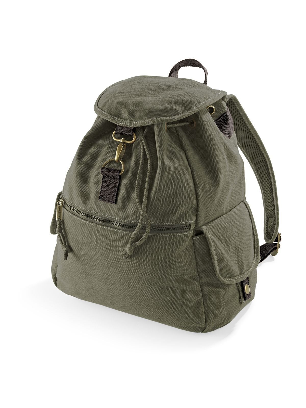 Vintage Canvas Backpack Herren Tasche / Rucksack – Quadra – Farbe vintage military green – individuell veredelbar